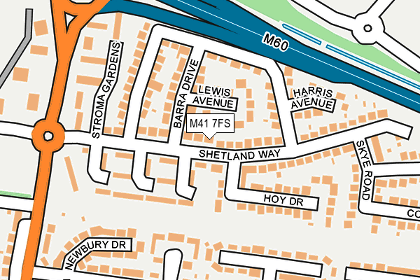 M41 7FS map - OS OpenMap – Local (Ordnance Survey)