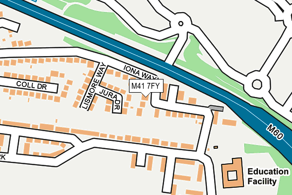 M41 7FY map - OS OpenMap – Local (Ordnance Survey)