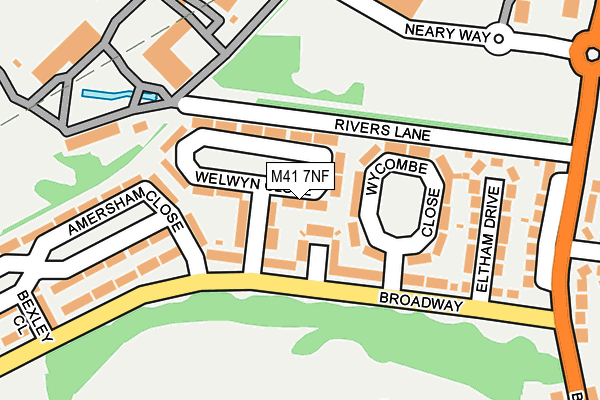M41 7NF map - OS OpenMap – Local (Ordnance Survey)