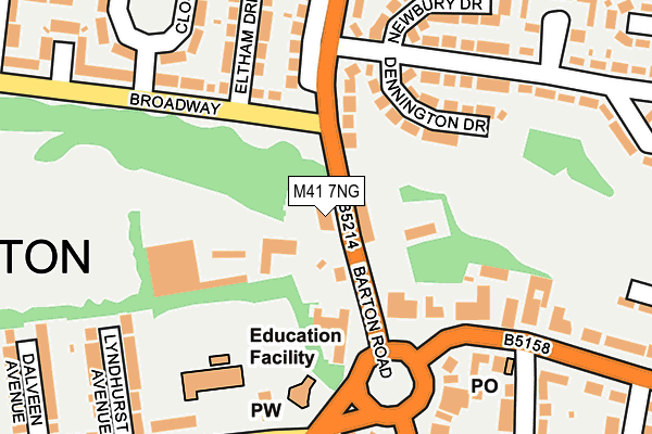 M41 7NG map - OS OpenMap – Local (Ordnance Survey)