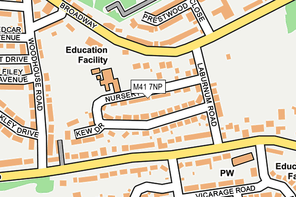 M41 7NP map - OS OpenMap – Local (Ordnance Survey)