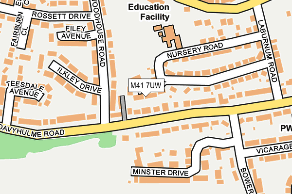 M41 7UW map - OS OpenMap – Local (Ordnance Survey)