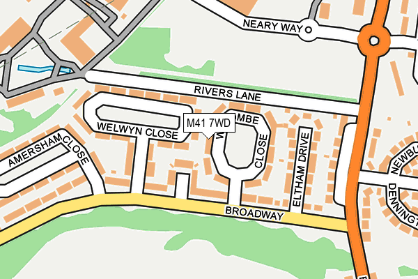 M41 7WD map - OS OpenMap – Local (Ordnance Survey)