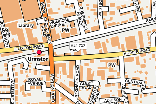 M41 7XZ map - OS OpenMap – Local (Ordnance Survey)