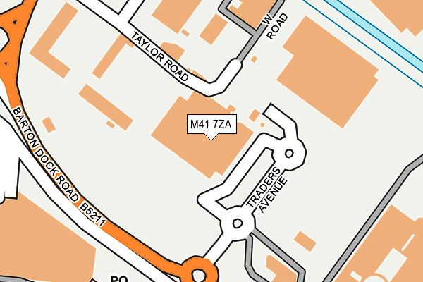 M41 7ZA map - OS OpenMap – Local (Ordnance Survey)