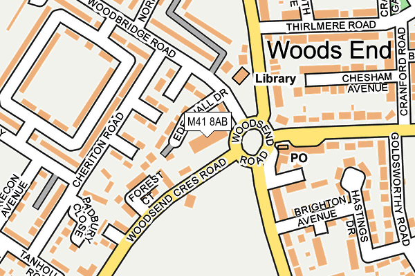 M41 8AB map - OS OpenMap – Local (Ordnance Survey)