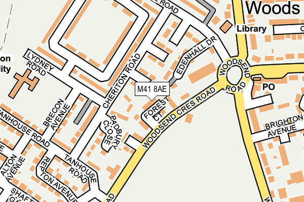 M41 8AE map - OS OpenMap – Local (Ordnance Survey)