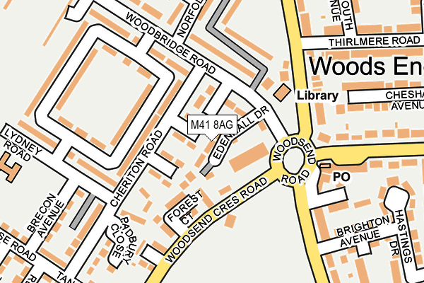 M41 8AG map - OS OpenMap – Local (Ordnance Survey)