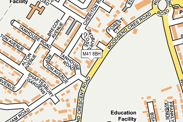 M41 8BH map - OS OpenMap – Local (Ordnance Survey)