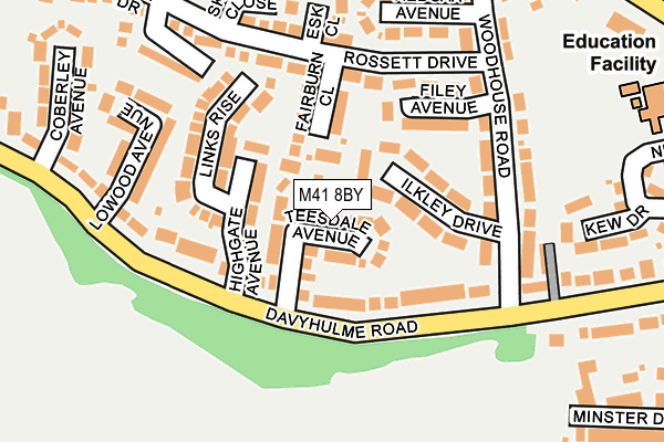 M41 8BY map - OS OpenMap – Local (Ordnance Survey)