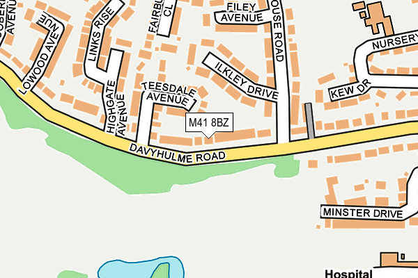 M41 8BZ map - OS OpenMap – Local (Ordnance Survey)