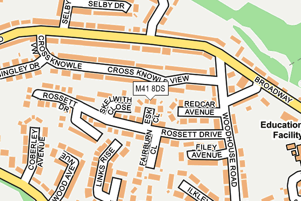 M41 8DS map - OS OpenMap – Local (Ordnance Survey)