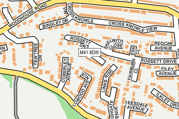 M41 8DW map - OS OpenMap – Local (Ordnance Survey)