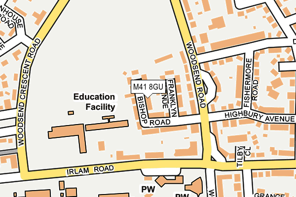 M41 8GU map - OS OpenMap – Local (Ordnance Survey)