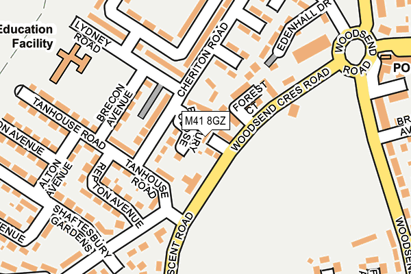 M41 8GZ map - OS OpenMap – Local (Ordnance Survey)