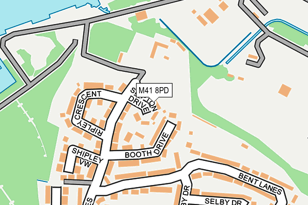 M41 8PD map - OS OpenMap – Local (Ordnance Survey)