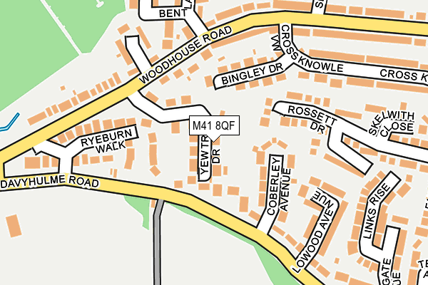 M41 8QF map - OS OpenMap – Local (Ordnance Survey)