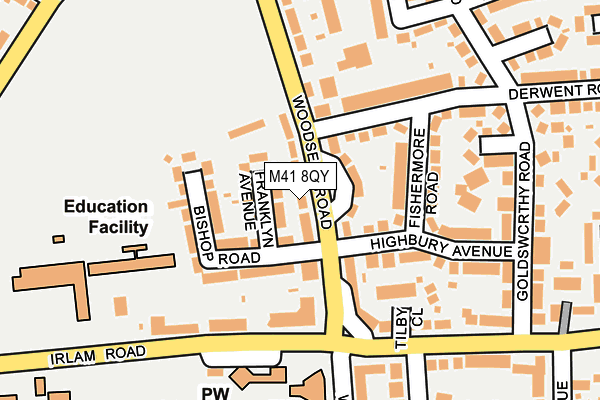 M41 8QY map - OS OpenMap – Local (Ordnance Survey)