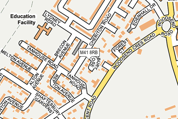 M41 8RB map - OS OpenMap – Local (Ordnance Survey)