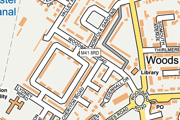 M41 8RD map - OS OpenMap – Local (Ordnance Survey)