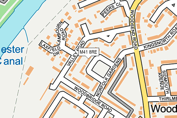 M41 8RE map - OS OpenMap – Local (Ordnance Survey)