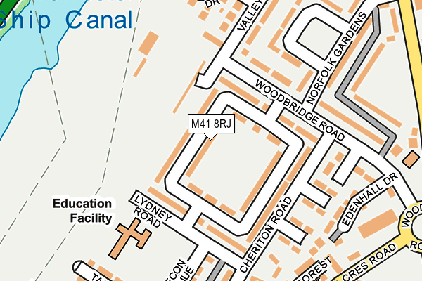 M41 8RJ map - OS OpenMap – Local (Ordnance Survey)