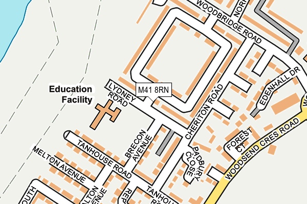 M41 8RN map - OS OpenMap – Local (Ordnance Survey)