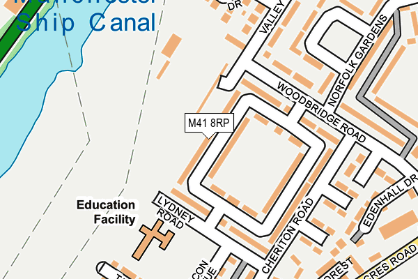 M41 8RP map - OS OpenMap – Local (Ordnance Survey)