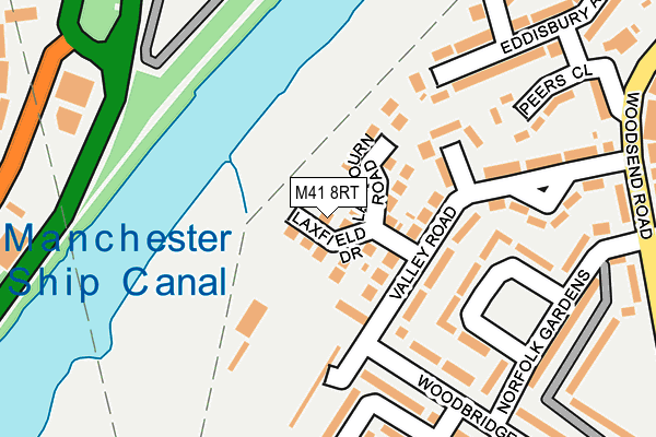 M41 8RT map - OS OpenMap – Local (Ordnance Survey)