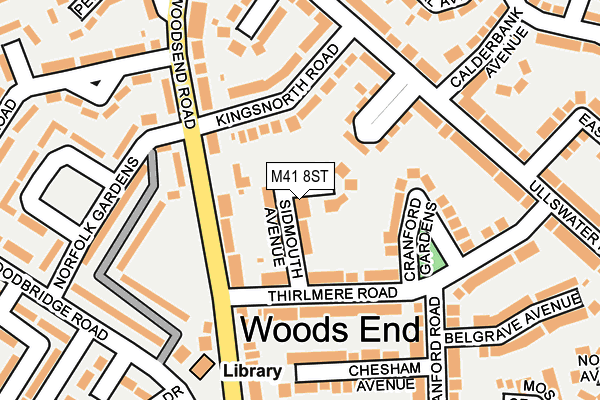 M41 8ST map - OS OpenMap – Local (Ordnance Survey)