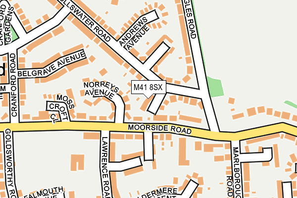 M41 8SX map - OS OpenMap – Local (Ordnance Survey)