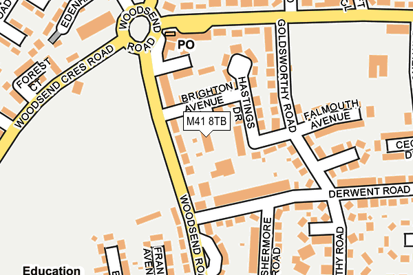 M41 8TB map - OS OpenMap – Local (Ordnance Survey)