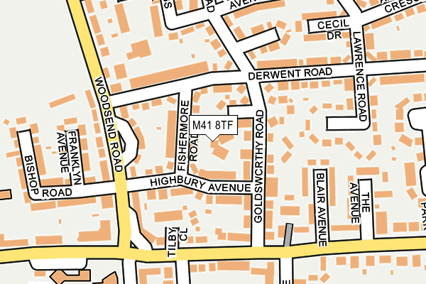 M41 8TF map - OS OpenMap – Local (Ordnance Survey)