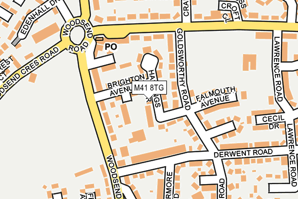 M41 8TG map - OS OpenMap – Local (Ordnance Survey)