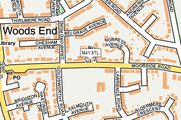 M41 8TL map - OS OpenMap – Local (Ordnance Survey)