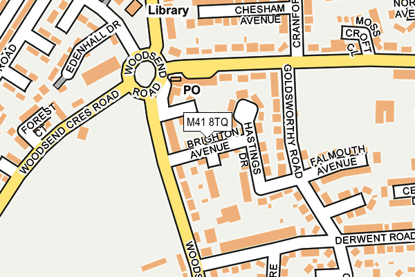 M41 8TQ map - OS OpenMap – Local (Ordnance Survey)