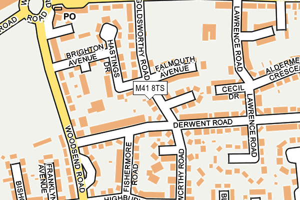 M41 8TS map - OS OpenMap – Local (Ordnance Survey)