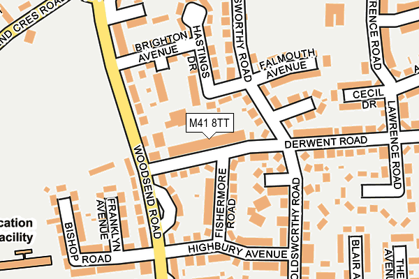 M41 8TT map - OS OpenMap – Local (Ordnance Survey)