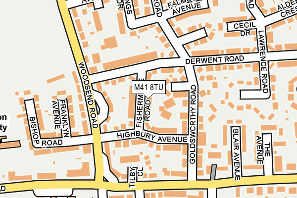 M41 8TU map - OS OpenMap – Local (Ordnance Survey)