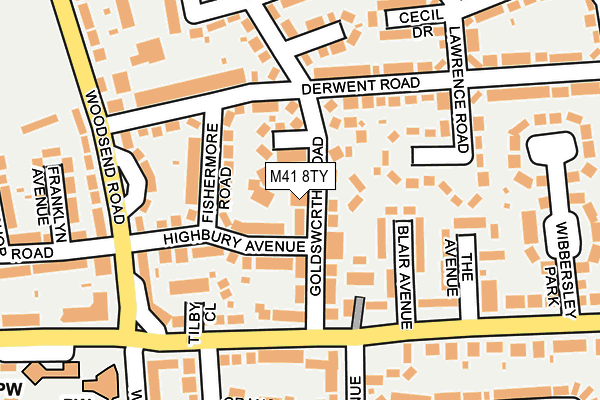 M41 8TY map - OS OpenMap – Local (Ordnance Survey)