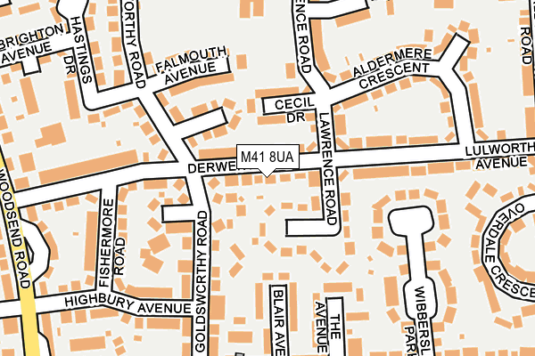 M41 8UA map - OS OpenMap – Local (Ordnance Survey)