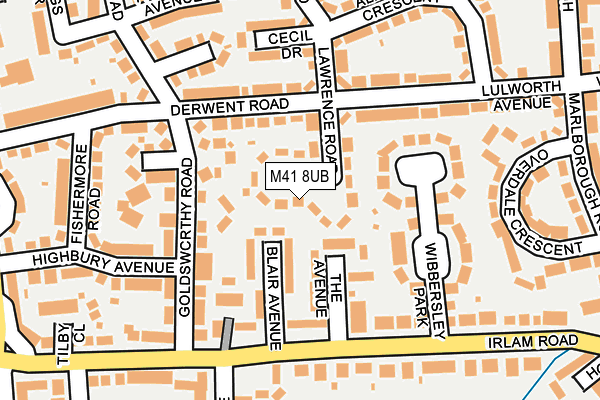 M41 8UB map - OS OpenMap – Local (Ordnance Survey)