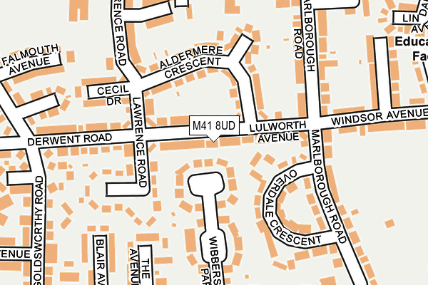 M41 8UD map - OS OpenMap – Local (Ordnance Survey)