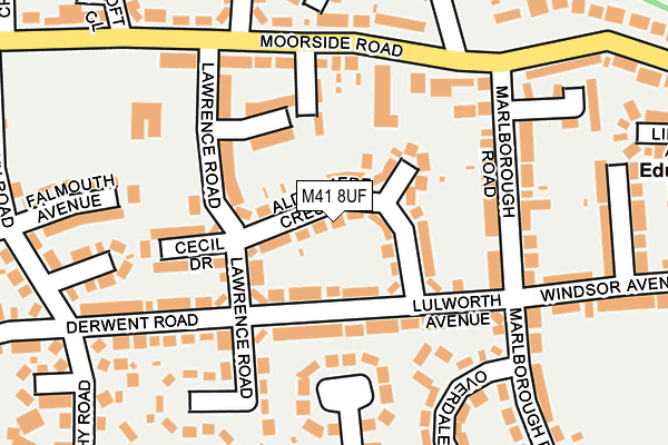 M41 8UF map - OS OpenMap – Local (Ordnance Survey)
