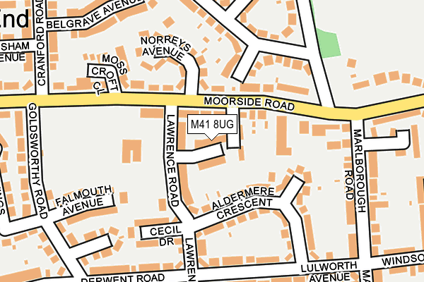 M41 8UG map - OS OpenMap – Local (Ordnance Survey)