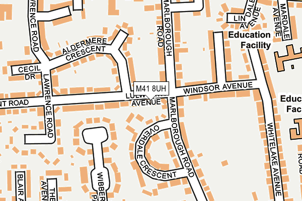 M41 8UH map - OS OpenMap – Local (Ordnance Survey)