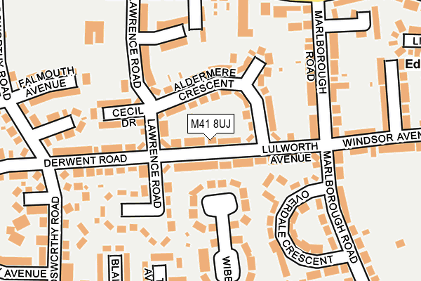 M41 8UJ map - OS OpenMap – Local (Ordnance Survey)