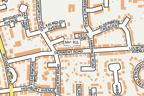 M41 8UL map - OS OpenMap – Local (Ordnance Survey)