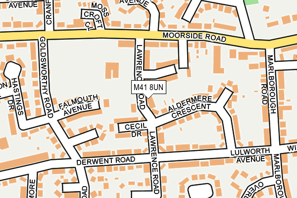 M41 8UN map - OS OpenMap – Local (Ordnance Survey)