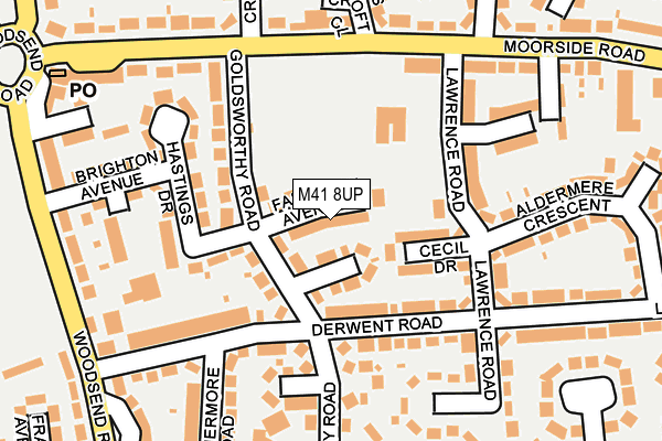 M41 8UP map - OS OpenMap – Local (Ordnance Survey)